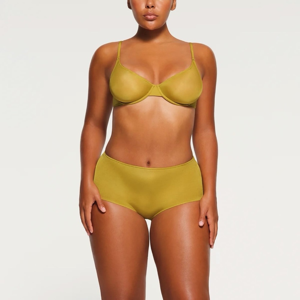 SKIMS Jelly Sheer Boy Short in Chartreuse 
Sold Out Online With A Waitlist